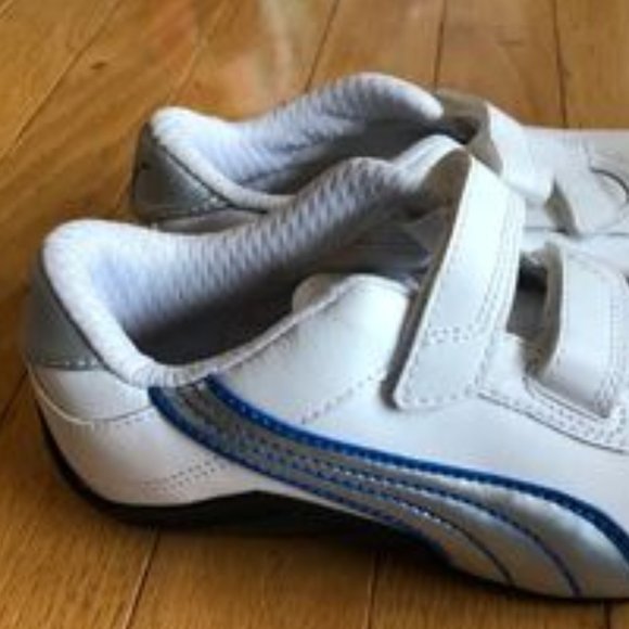 Like New Kid's Puma Leather Velcro Sneakers - Picture 5 of 6